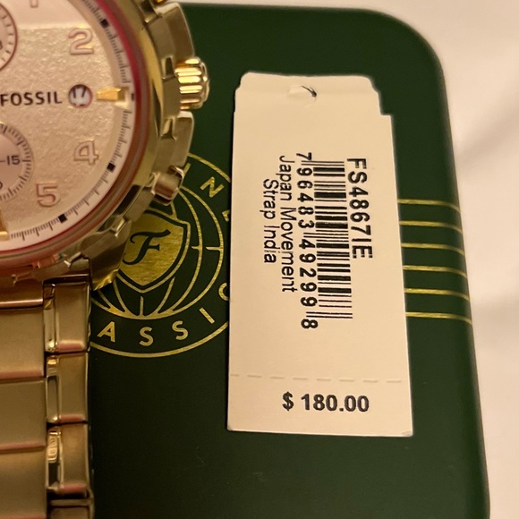 NWTIB MEN’S GOLD FOSSIL WATCH - Picture 8 of 8